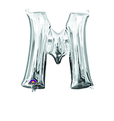 Silver Letter "M" Mylar 16 Inch Balloon